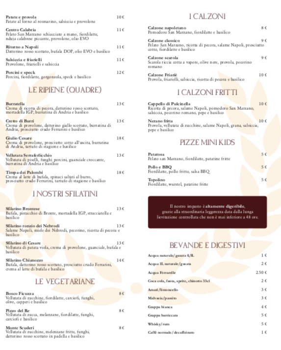 Menu Giulio Cesare L'impero Del Gusto-3