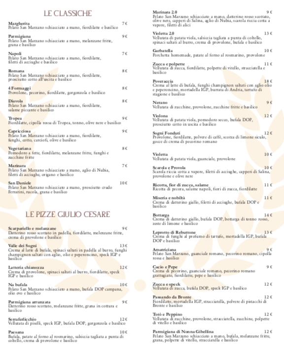 Menu Giulio Cesare L'impero Del Gusto-4