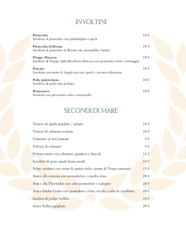 Menu Giulio Cesare L'impero Del Gusto-5